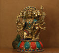 Brass Panchamukhi Hanuman Idol Stonework