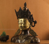 Brass Crown Buddha Bust 18"