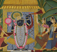 Shrinathji with Gopis Hand Painted Pichwai Painting