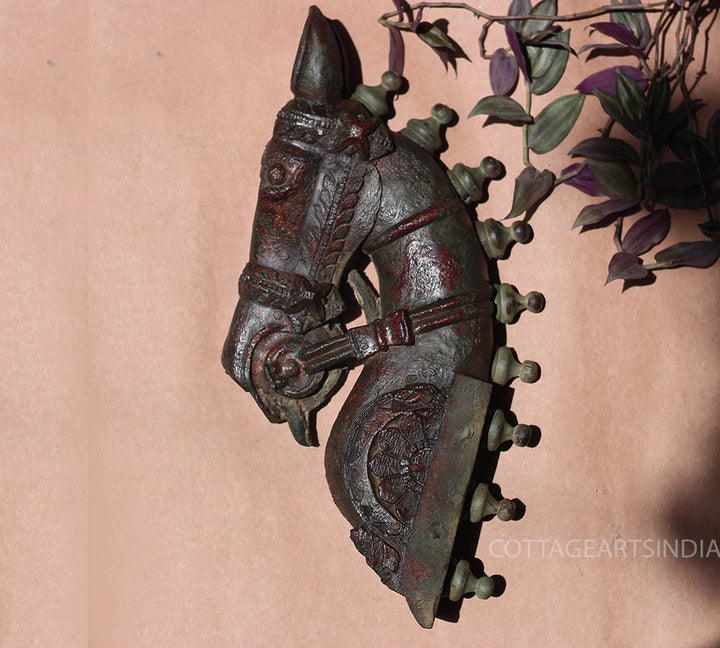 Vintage Wood /Stone Horse Head Wall Hanging