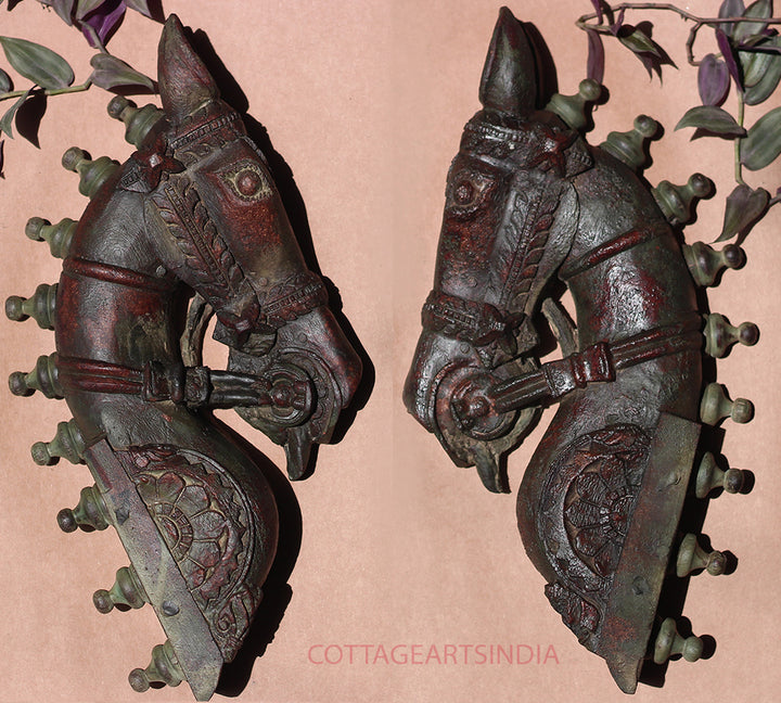 Vintage Wood /Stone Horse Head Wall Hanging