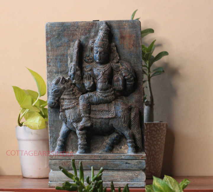 Vintage Wood /Stone Shiva Idol