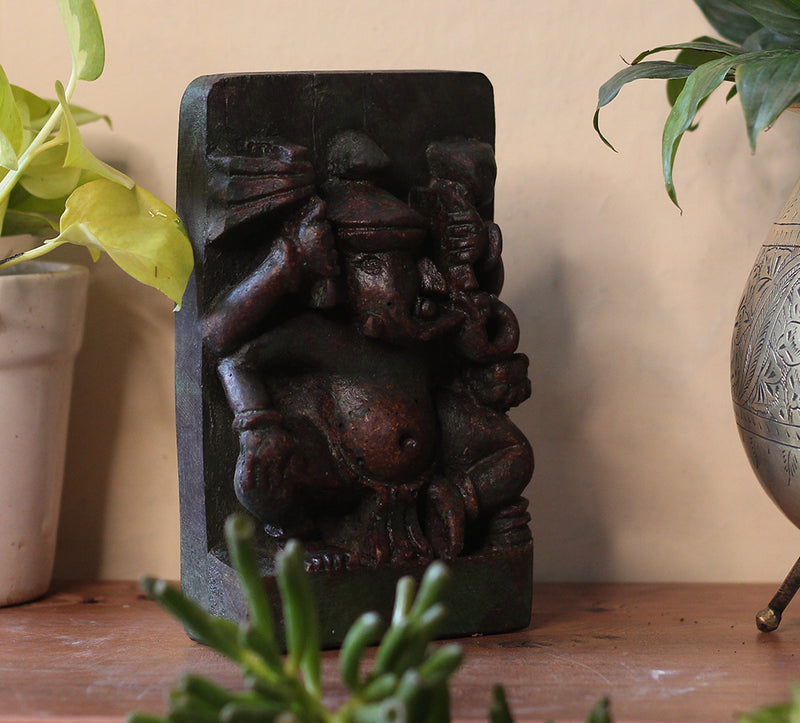 Vintage Wood /Stone Ganesh