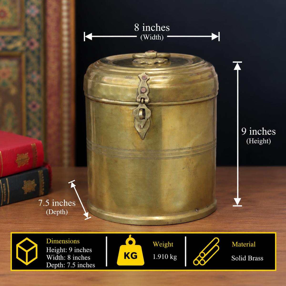 Vintage Brass Storage Box