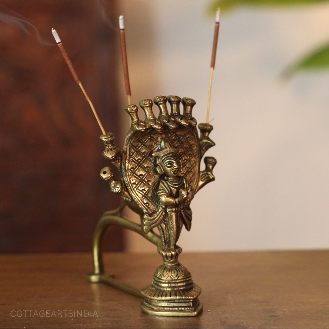 Brass Sesh Naag Aarti & Incense Stand