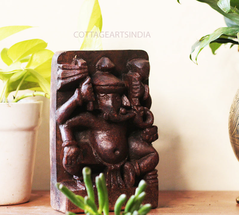 Vintage Wood /Stone Ganesh