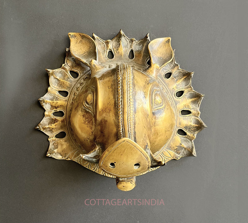 Brass Antique Finish Varaha Mask