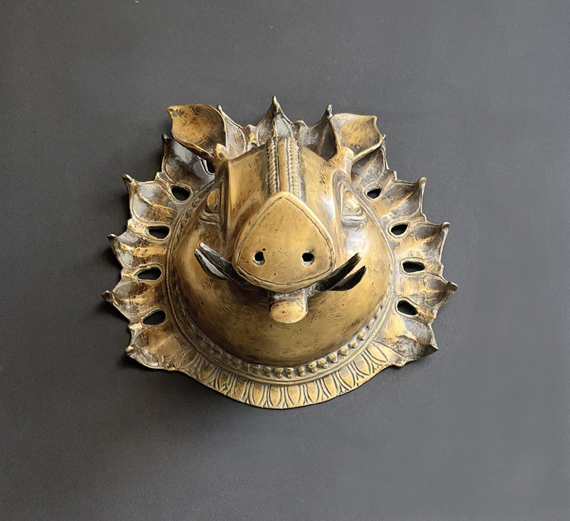 Brass Antique Finish Varaha Mask