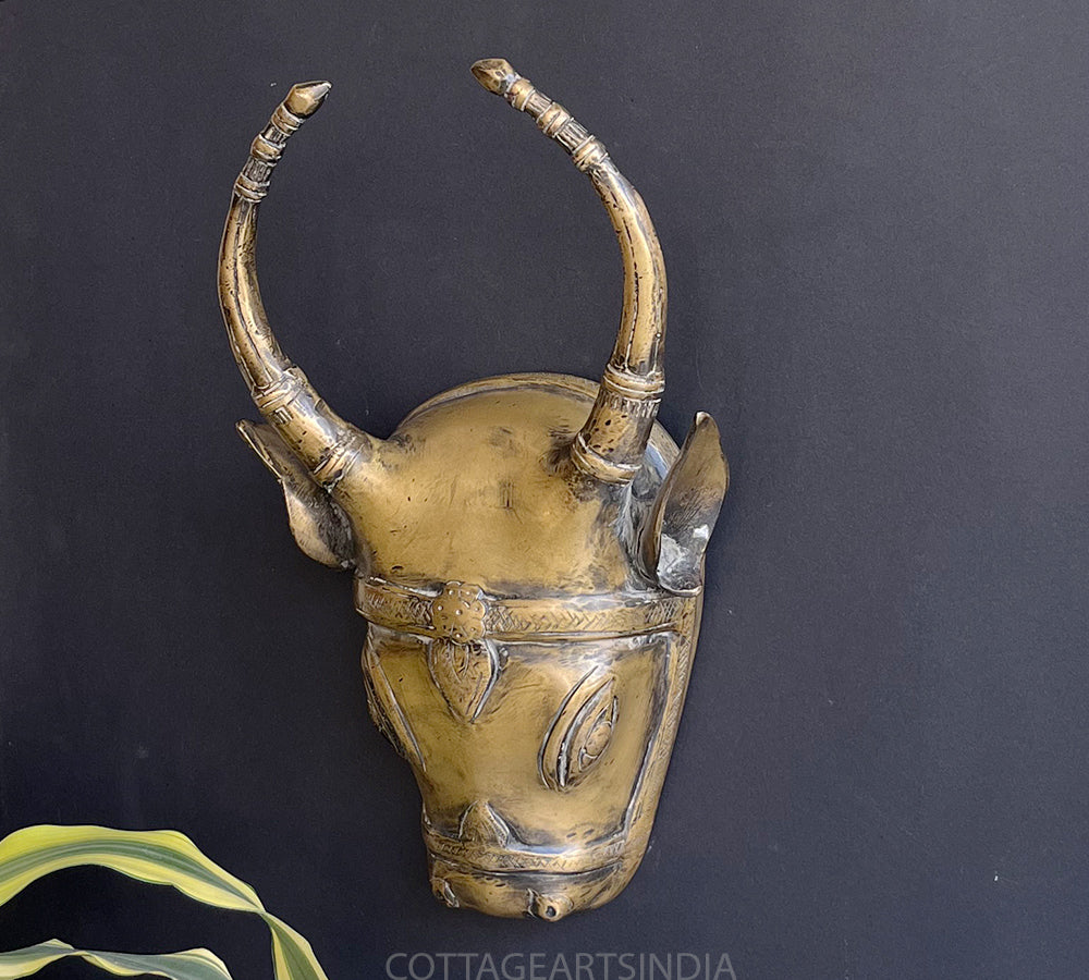 Brass Vintage Finish Cow Mask