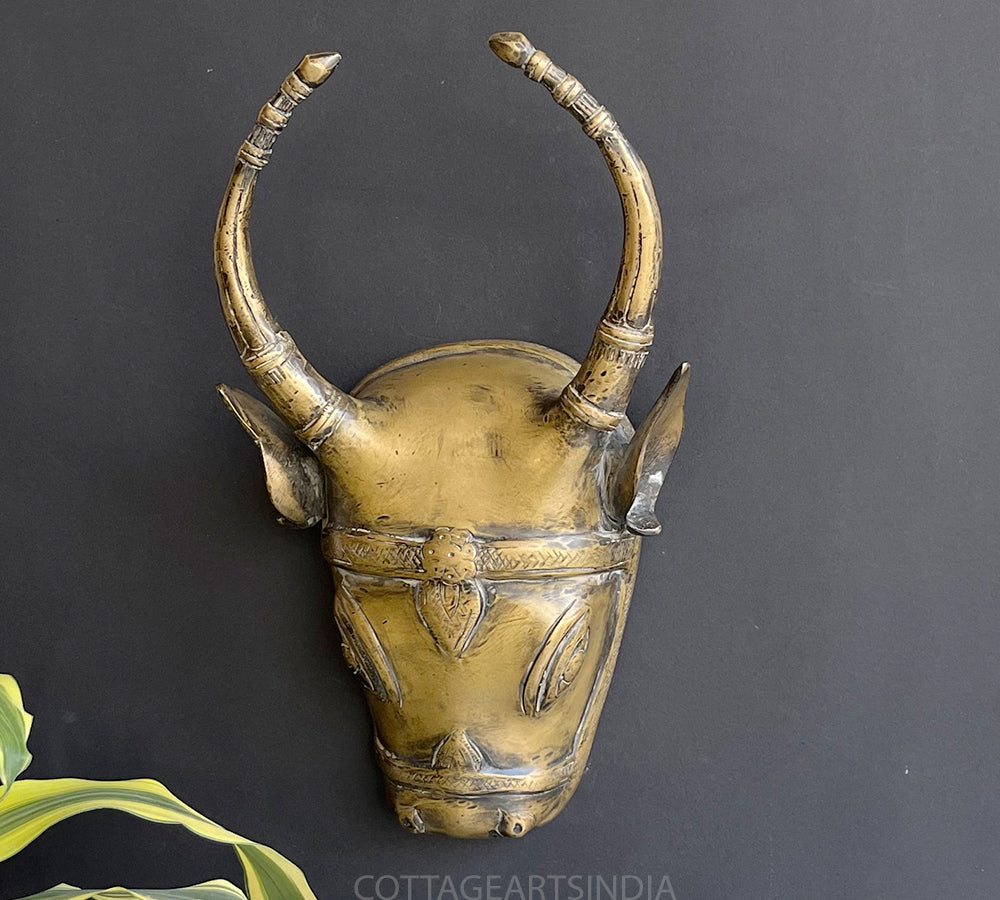 Brass Vintage Finish Cow Mask