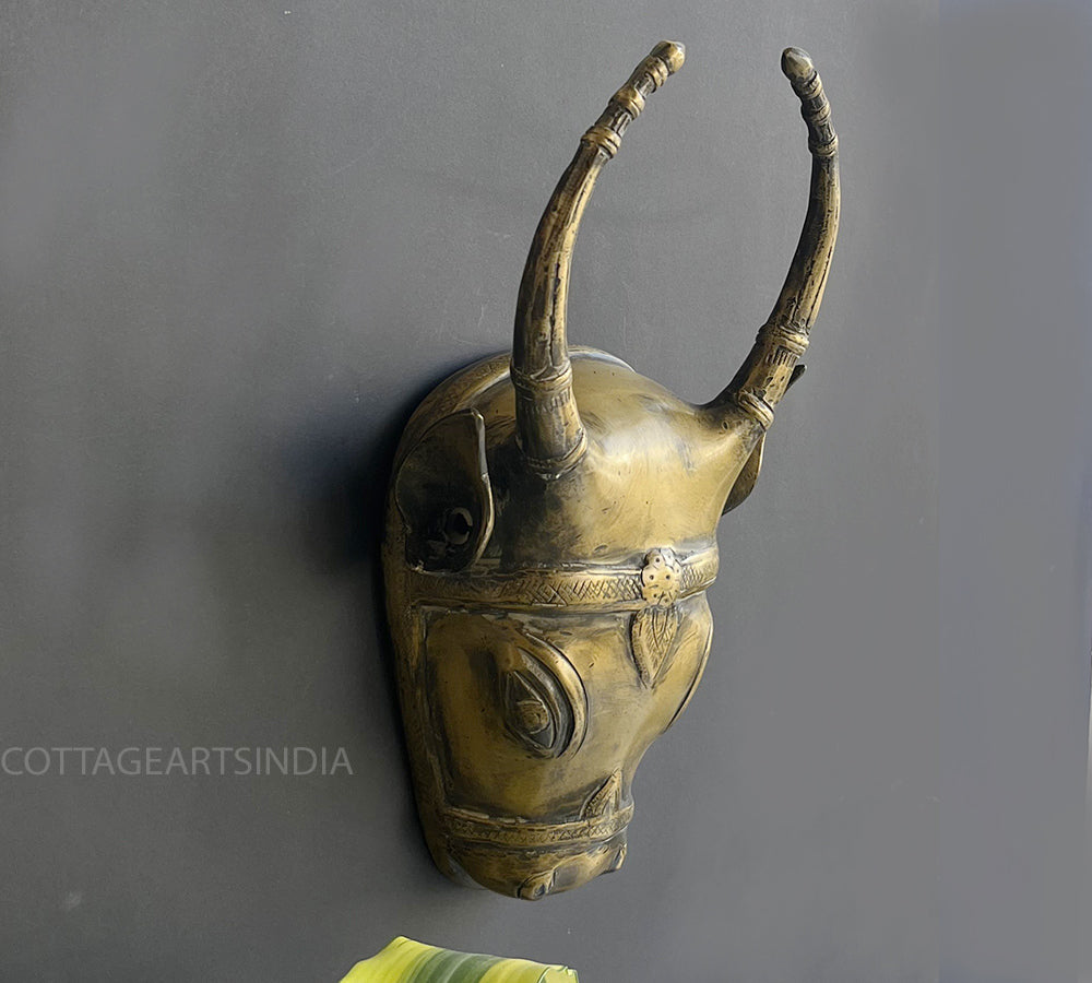 Brass Vintage Finish Cow Mask