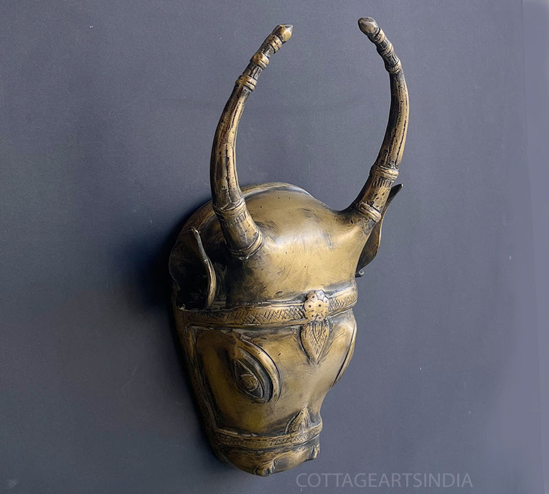 Brass Antique Finish Cow Mask
