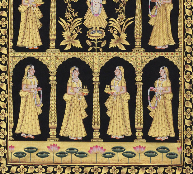Shrinathji Haveli Seva Hand Painted Pichwai Painting | Gold Foil Nathdwara Art