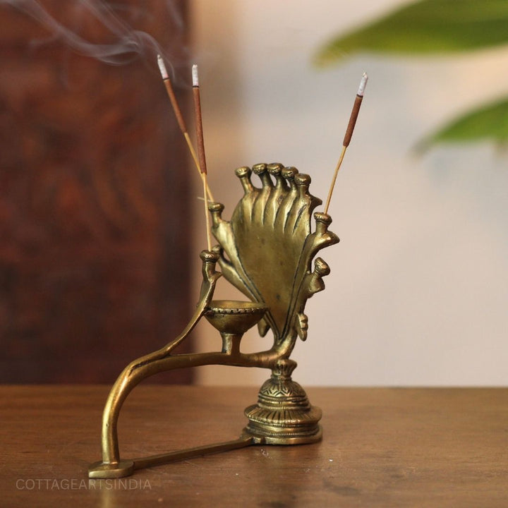 Brass Sesh Naag Aarti & Incense Stand