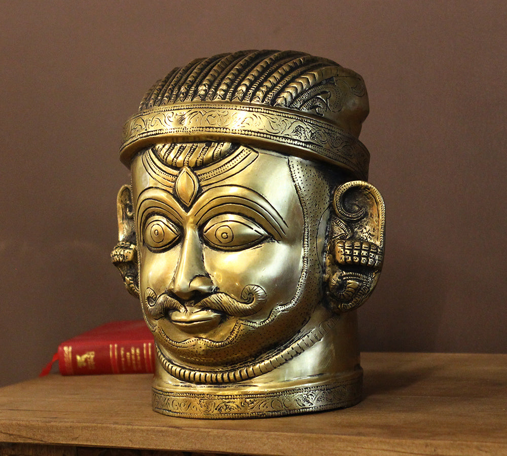 Brass Shiva Mukhlingam 12" Fine Crafted -Heavy