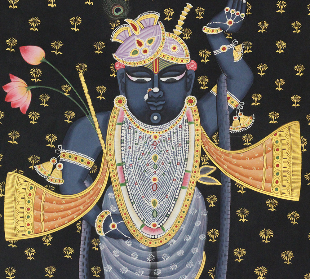 Shrinathji Ekant Darshan Hand Painted Pichwai Painting | Gold Foil Nathdwara Art