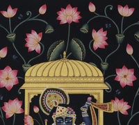 Shrinathji Lotus Pavilion Hand Painted Pichwai Painting | Gold Foil Nathdwara Art