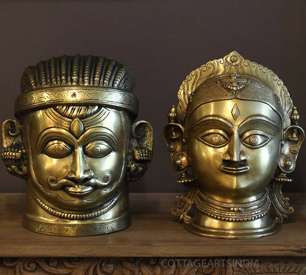 Brass Shiva -Gauri 12"-Full Head