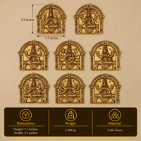 Brass Ashta Lakshmi Wall Hanging (Set of 8 Lakshmi)