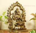 Brass Ganesh -Laxmi SuperFine With  Prabhawali 16"