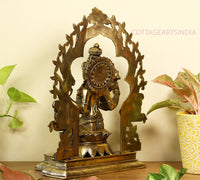 Brass Ganesh -Laxmi SuperFine With  Prabhawali 16"