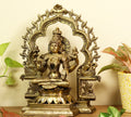Brass Ganesh -Laxmi SuperFine With  Prabhawali 16"
