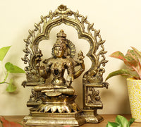 Brass Ganesh -Laxmi SuperFine With  Prabhawali 16"