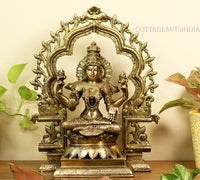 Brass Ganesh -Laxmi SuperFine With  Prabhawali 16"