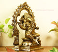 Brass Ganesh -Laxmi SuperFine With  Prabhawali 16"