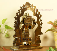Brass Ganesh -Laxmi SuperFine With  Prabhawali 16"