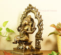 Brass Ganesh -Laxmi SuperFine With  Prabhawali 16"