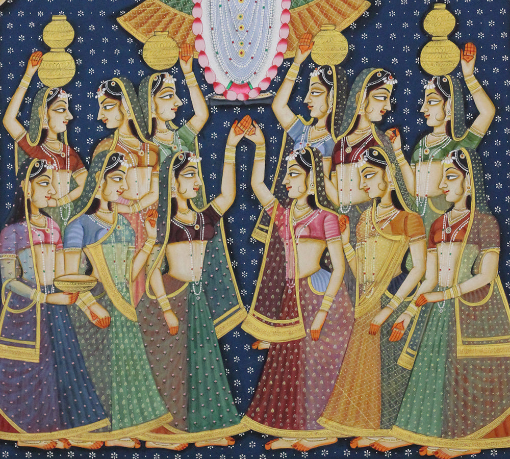 Shrinathji Jal Kalash Seva Hand Painted Pichwai Painting