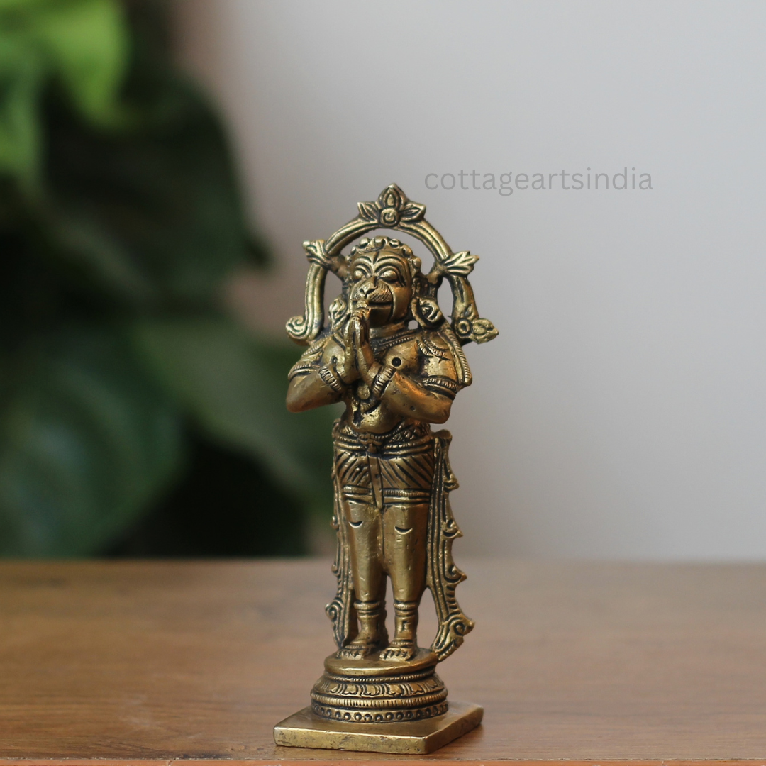 Handcrafted Brass Hanuman Idol in Namaste Pose