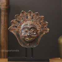Brass Panjurli Theyyam Bhuta Mask | Handcrafted Kerala Wall Decor