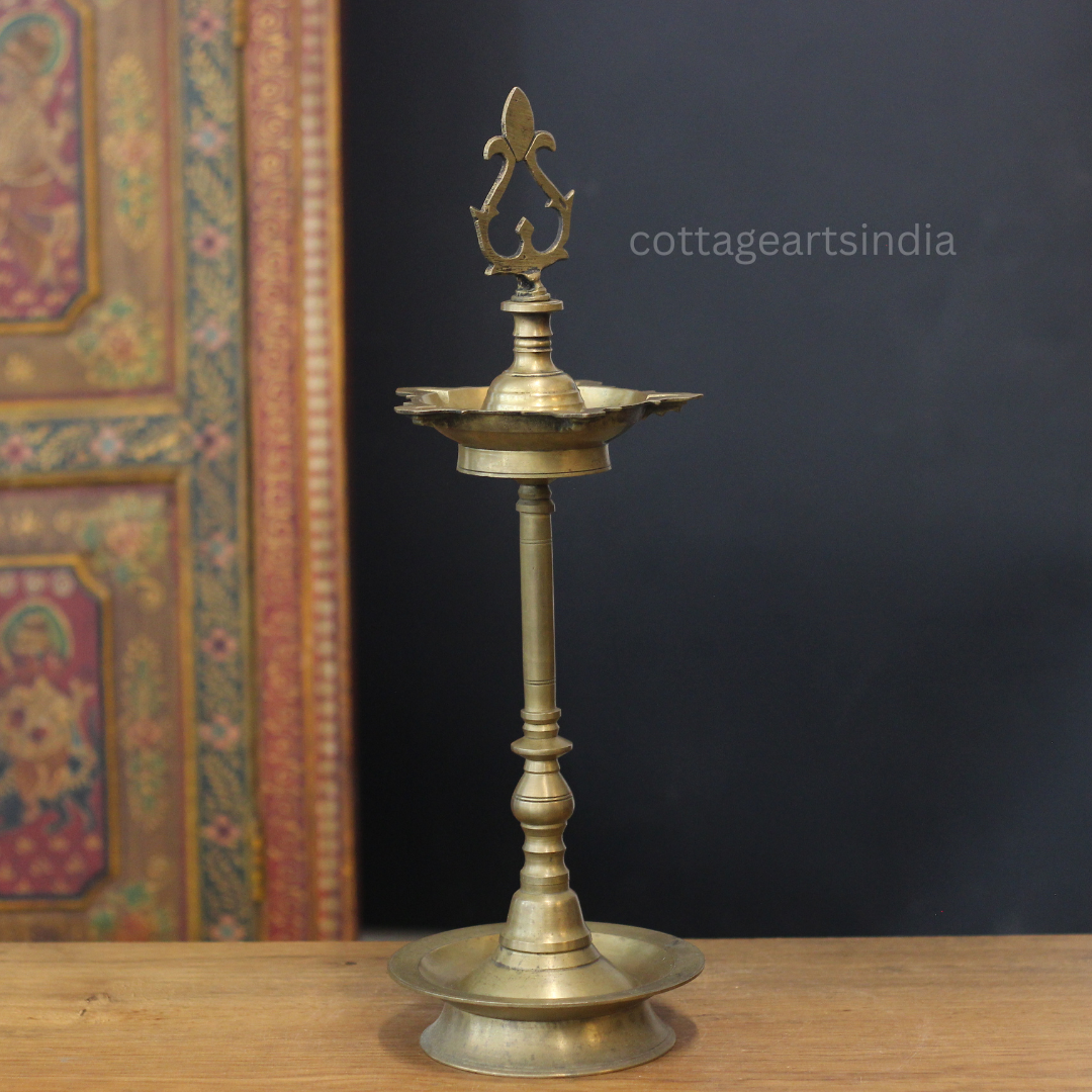 Vintage Brass Vilakku Oil Lamp