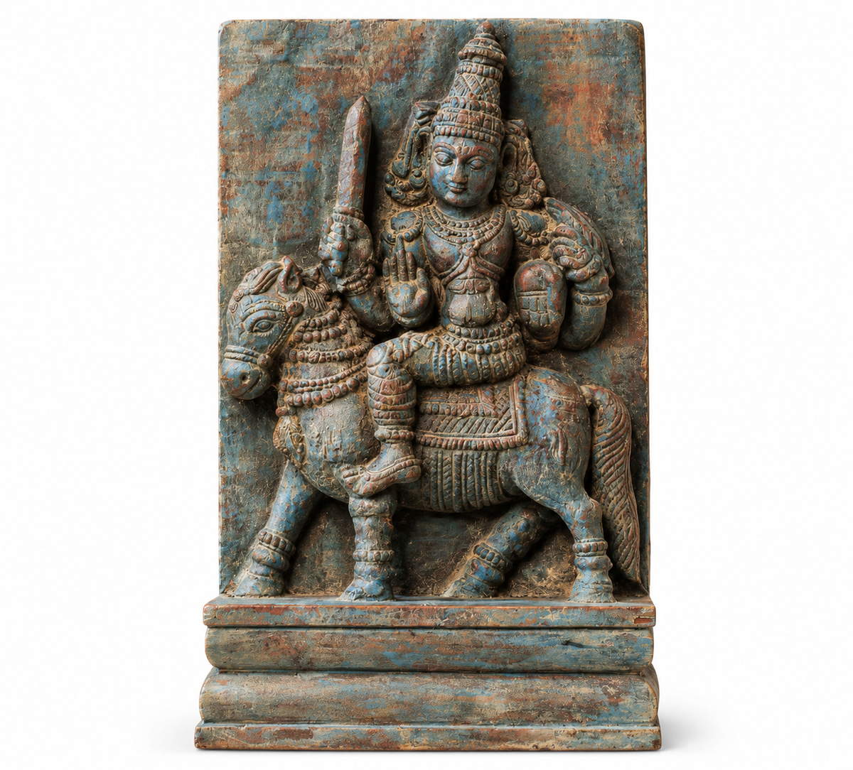 Vintage Wood /Stone Shiva Idol