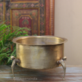 Brass Vintage Carved Planter