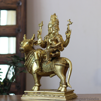Brass Shiva Parvati on Bull 16"