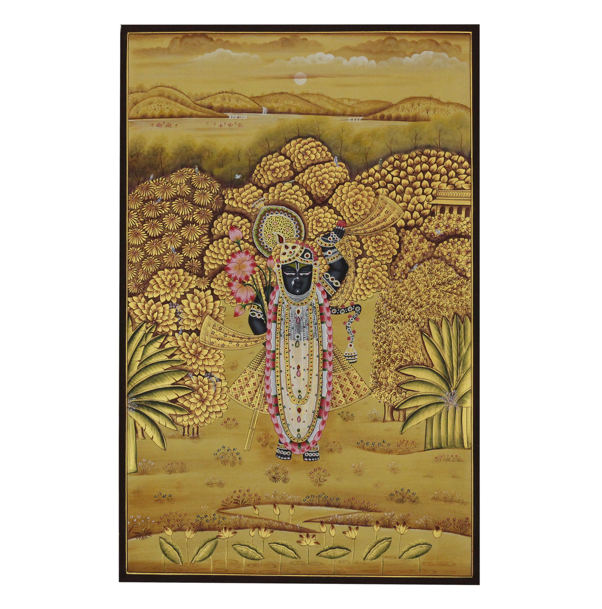Handcrafted Golden Shrinathji Pichwai Painting | Gold Foil Wall Art