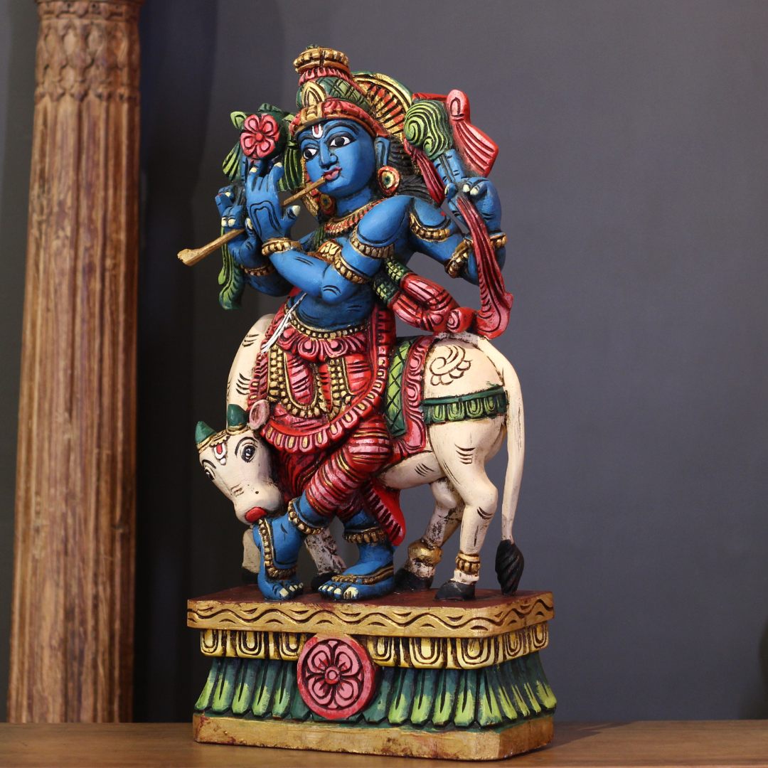 Wooden Krishna 24"