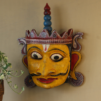 Vintage Odisha Wooden Folk Mask – Traditional Indian Folk Art