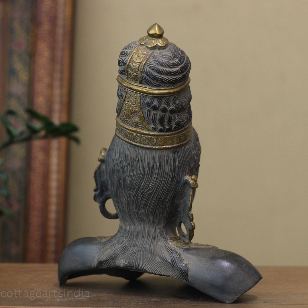 Parvati Bust in Matte Black and Rustic Gold Finish