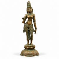 Brass Standing Parvati – Chola Style in Authentic Bronze Finish