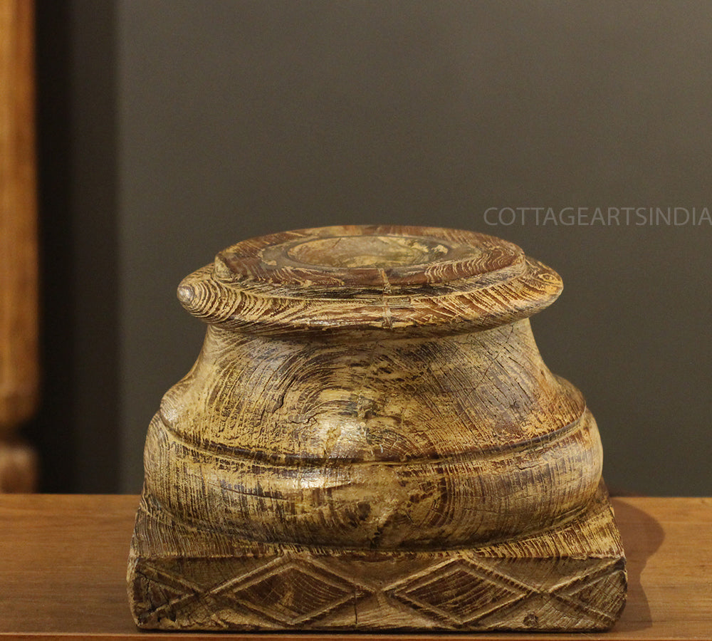 Vintage Wooden Carved Base