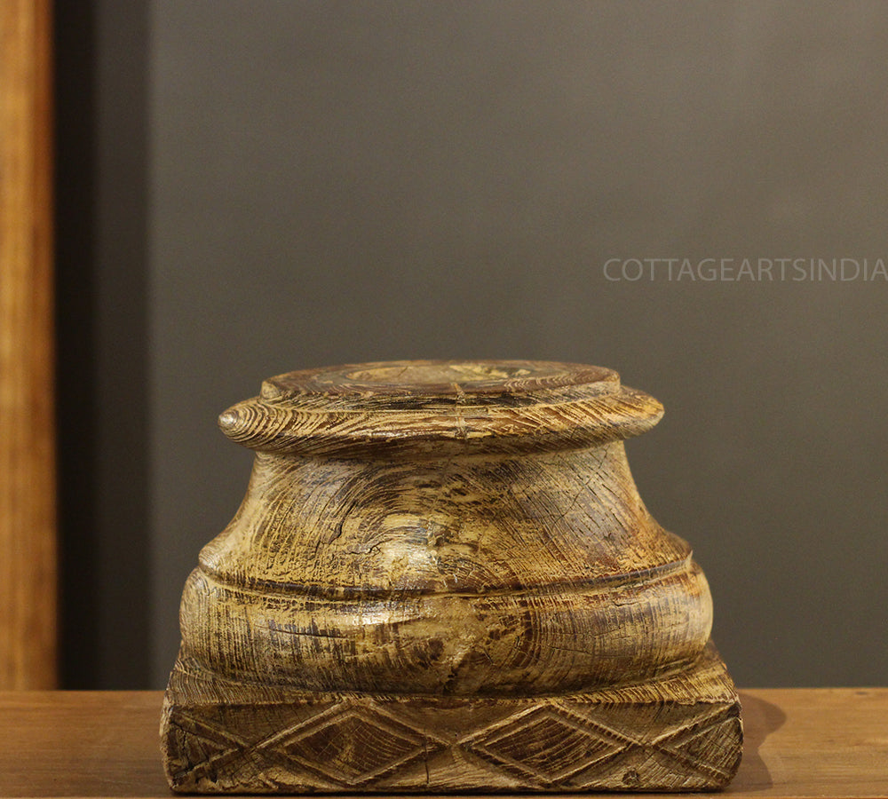 Vintage Wooden Carved Base
