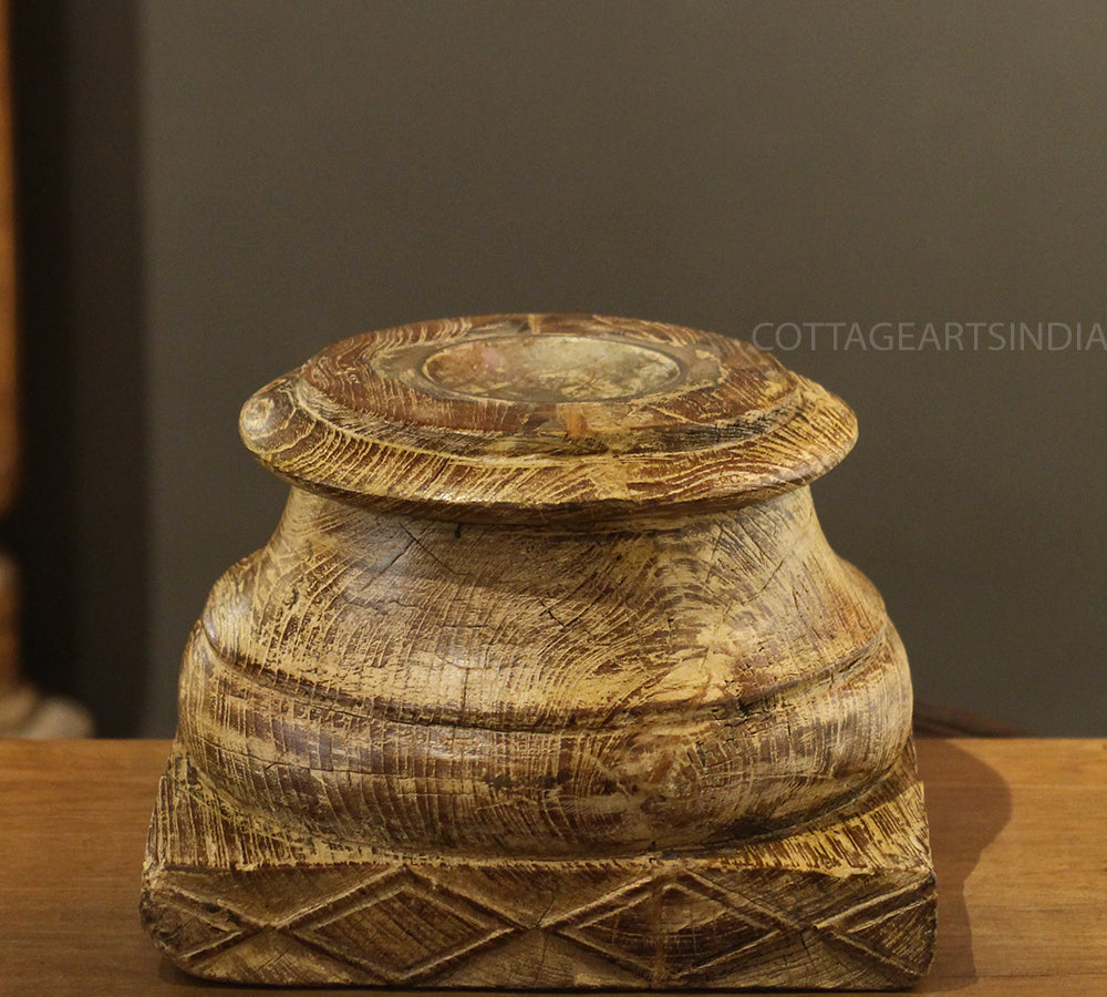 Vintage Wooden Carved Base