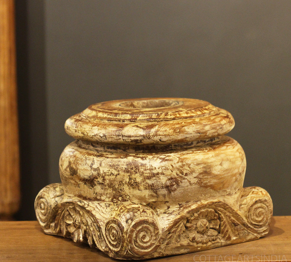 Vintage Wooden Carved Base