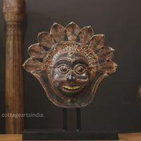 Brass Panjurli Theyyam Bhuta Mask | Handcrafted Kerala Wall Decor