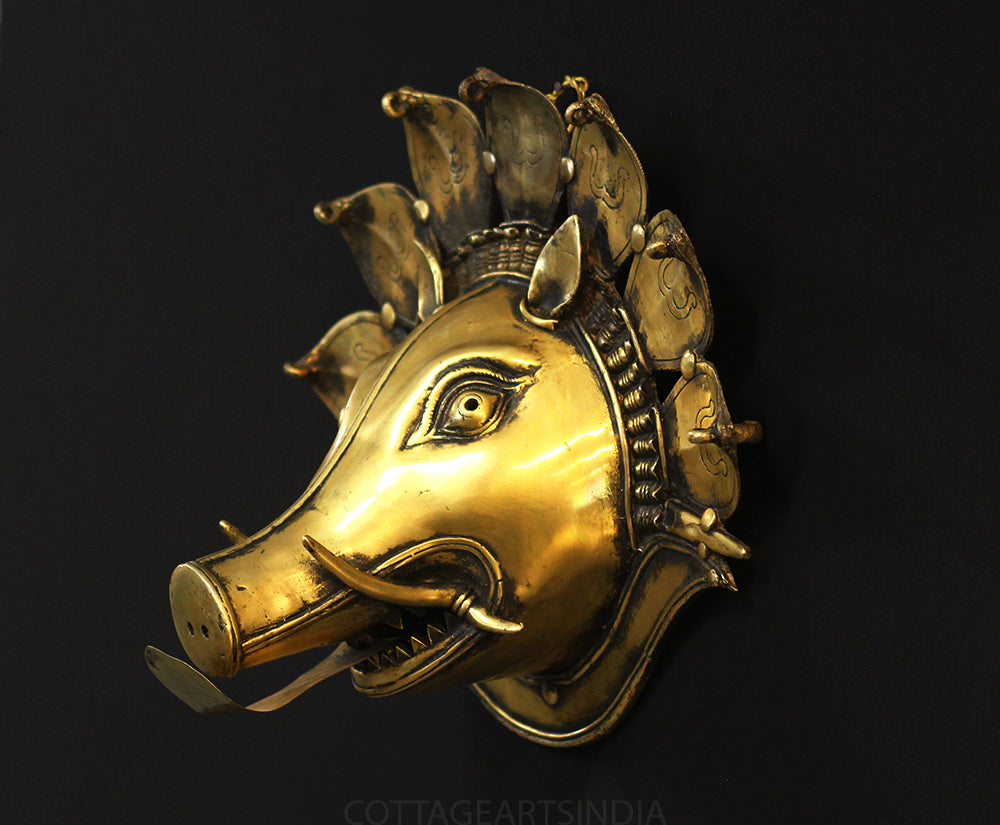Brass Panjurli Bhuta Mask