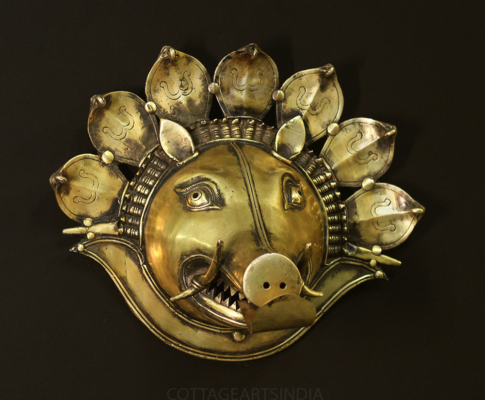 Brass Panjurli Bhuta Mask